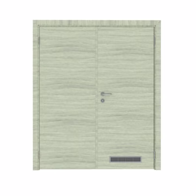 Дверь Dionysus  двустворчатая Дуб сильвер поперечный с вентиляционной решёткой с Al-кромкой по высоте